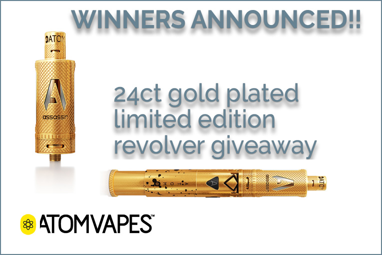 WINNERS ANNOUNCED – ATOM VAPES 24CT GOLD PLATE LIMITED EDITION