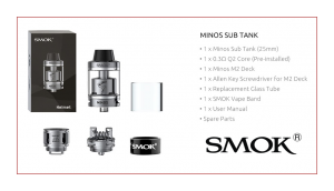 SMOK Minos 25mm Sub-Ohm Tank w/RBA Deck $24.95 - $25.95 Review – Spinfuel VAPE Magazine